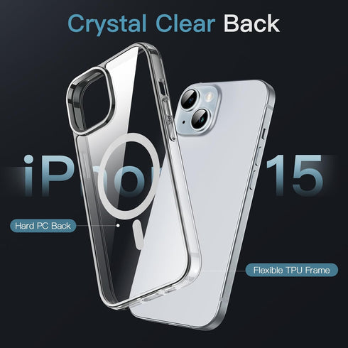JETech 15 6.1-Inch Magnetic Case for iPhone Compatible with MagSafe Wireless Charging, Shockproof Phone Bumper Cover