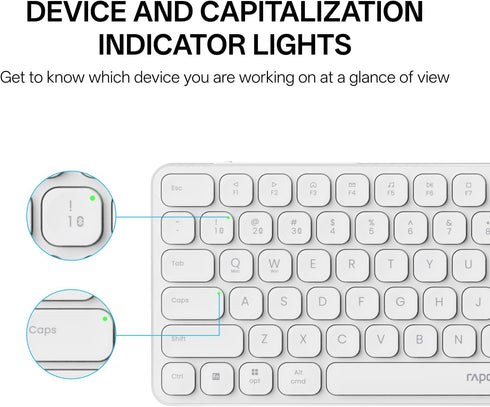 Rapoo 9050S 2.4GHz/Bluetooth 5.0/4.0 Set 4 Multi-Device Keyboard and Mouse Combo, Wireless Keyboard & Mouse