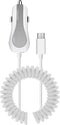 Cellet Micro-USB Car Charger with Built-in Coiled 4ft Long Micro USB Cable (Fast Charging 2.4 Amp)
