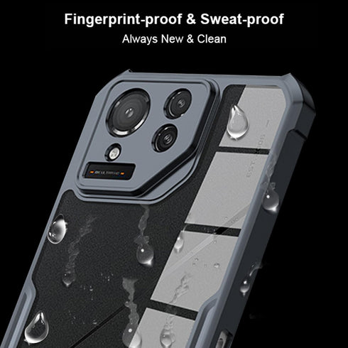 ASUS ROG Phone 8 Pro 5G Case, Ultra-Thin Soft TPU Bumper with Acrylic Clear Back, Military Grade Airbags Drop