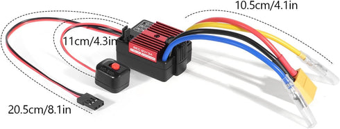 60A 2-3S 370 380 540 550 1/10 Brushed ESC Electronic Speed Controller Waterproof ESC for Brushed Motor Remote Control