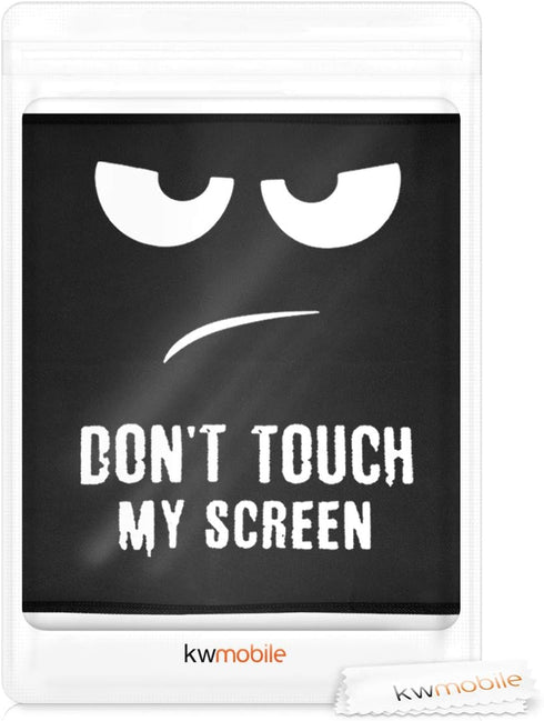 kwmobile Computer Monitor Cover for 34-35" Monitor, Don't Touch My Screen White/Black Design