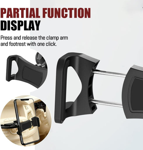 Zpana 360 Car CD Slot Phone Holder, Rotatable Anti-Vibration Sturdy CD Player Vehicles Cellphone Mount, Single-Press