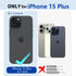 iPhone 15 Plus Case, Magnetic Waterproof with Built-in Screen Protector, Dustproof Heavy Duty Cover, 6.7 Inch, Black