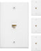 Weewooday 4 Pack Ethernet Wall Plate - RJ45 Cat6 Female to Female Jack Inline Coupler Plates (White)