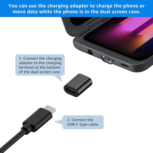 Charging Adapter for LG V60 Dual Screen Cover Case, Magnetic Charging Adapter with Cable for LG V60 thinQ