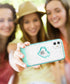 VENA vLove Teal Glitter Clear Case, Compatible with Apple iPhone 11 (6.1"-inch 2019), Heart Shape Dual Layer