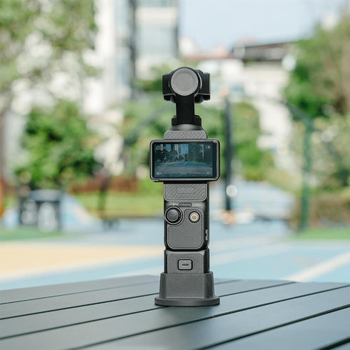 PCTC Silicone Non-Slip Desktop Mount for DJI Osmo Pocket 3, Lightweight and Compact Accessories (Silicone Black/Large)