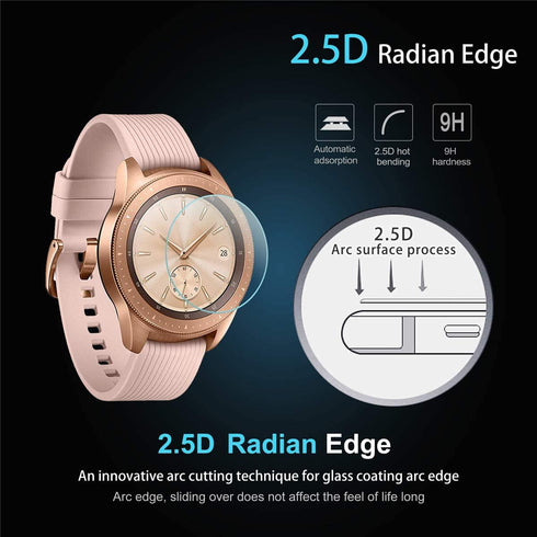 4-Pack Tempered Glass Screen Protector for Samsung Galaxy Watch 4 Classic 42mm, Galaxy Watch 42mm, & Galaxy Watch 3
