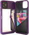 Wallet Case for iPhone 11 with Kickstand and Built-in Mirror, Shockproof Card Holder, Purple