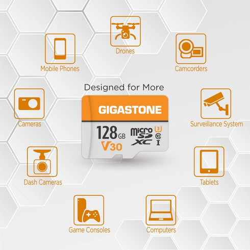 GIGASTONE 128GB Micro SD Card, 4K Video Pro, for GoPro, Surveillance, Action Camera, Drone, 95MB/s UHS-I V30