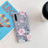 YeLoveHaw Samsung Galaxy A50 Phone Case for Women & Girls, Cute Purple Floral Gray Leaves Pattern, Slim Fit
