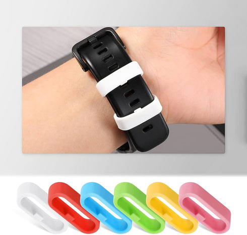 12 Pieces 20 mm Silicone Replacement Fastener Rings, Secure Loops for Smartwatch Strap Accessories, 6 Colors