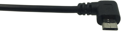 CERRXIAN 9Inch Micro USB Cable Combo - Left Angle Micro USB to USB 2.0 Type A Right Angle Male Data Sync Cable (Black,