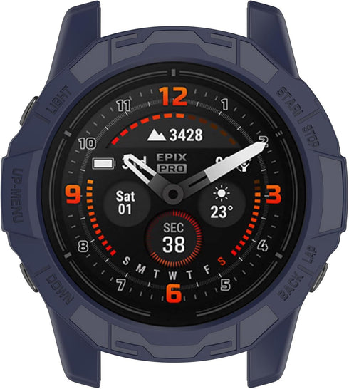 Protective Case for Garmin Fenix 7X/Fenix 7X Pro/EPIX Pro 51mm, TPU Anti-Scratch Frame for Smart Watch Accessories