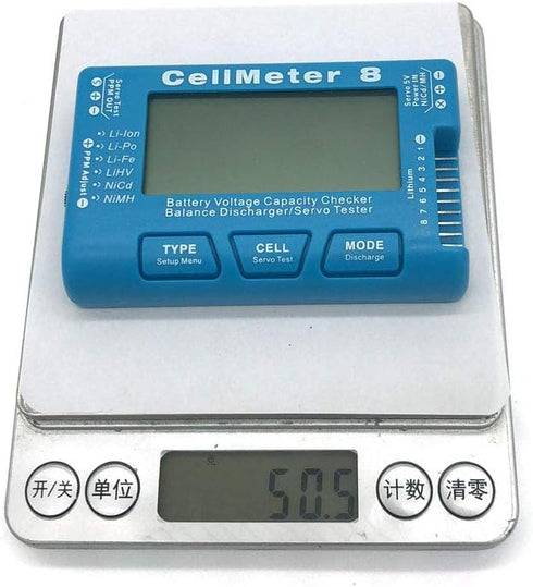 RC CellMeter 8 Digital Battery Capacity Checker for 1S-8S LiPo Life Li-ion NiMH Nicd Voltage Testing