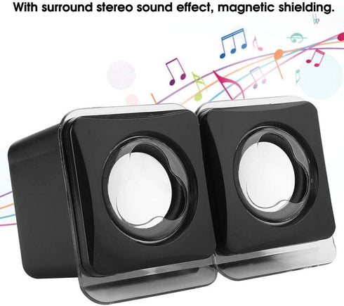 Computer Speakers for Desktop PC Laptop Mac, USB 2.0 Mini Wired Combination Speaker Dual Stereo Clear Speaker System with Volume Control