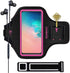 Armband for Samsung Galaxy S25+/S24+/S23+/S22+/S20+/S10+/S9+/S8+, Running Exercise Gym Bag with Key Holder (Pink)