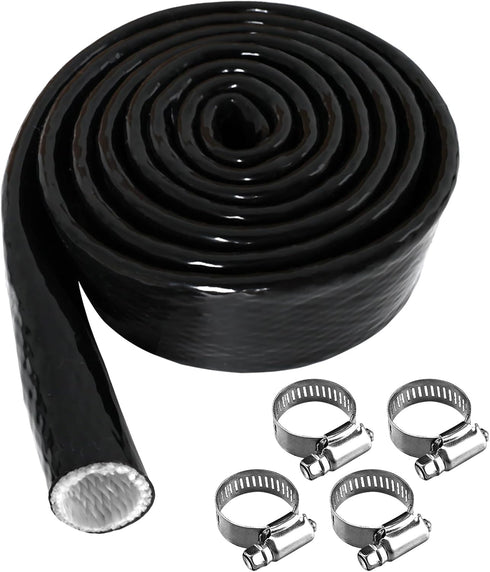 Amerbro 1/2" ID Heat Shielded Fire Thermo Armor Fire Sleeve Silicone Coated Fiberglass