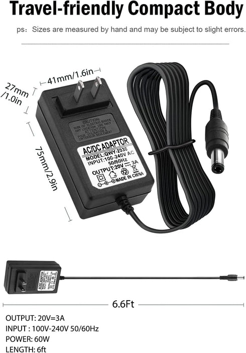 20v Charger Adapter Replacement for Sony SRS-XG500 SRSXG500 x-Series Party Speaker, Bose Solo 5 TV Sound System Speaker 418775 732522-1110 7325221110 36037901 Adapter Power Supply Charging Cable Cord