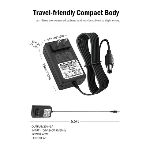 Replacement for Massage Gun 20v Charger Adapter, Compatible with Theragun Elite, PRO G4, G3, G3PRO