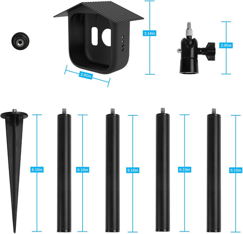 Security Camera Ground Stake + Silicone Cover Case for Blink Outdoor 4 (4th Gen), Heavy Duty Stand Mount with