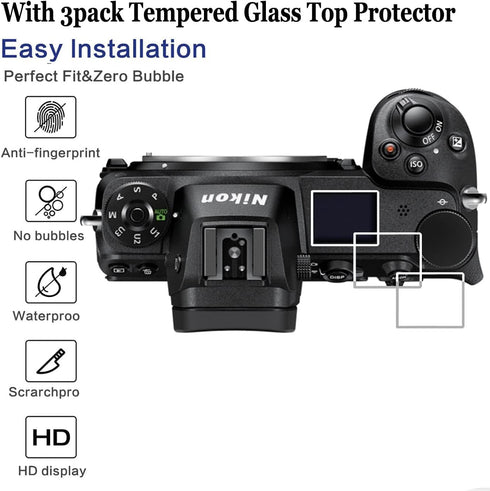 Screen Protector for Nikon Z7 Z6 II Z 6II Z 7II FX-Format Mirrorless Camera, Anti-scratch Tempered Glass (3pack)