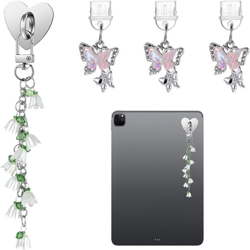 WLLHYF Cute Phone Charms Set Including Type C/USB C Dust Plug, Heart Grip