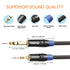 tisino 1/8 to 1/4 Stereo Cable, 3.5mm to 1/4 Adapter Aux Cord for Guitar, Keyboard, Laptop, Home Theater, 10ft