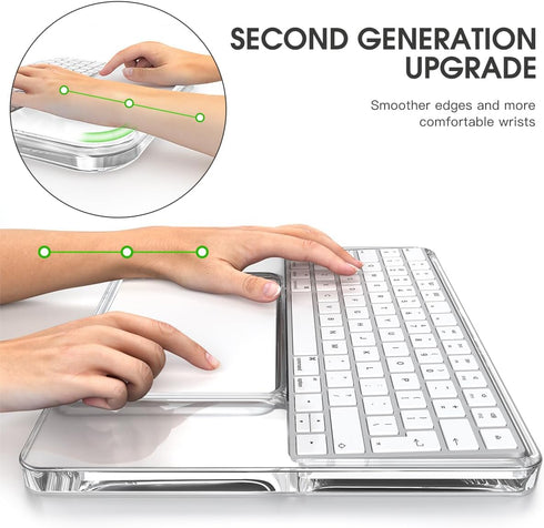 Transparent Acrylic Keyboard Stand and Touchpad Tray, Suitable for Apple Magic Keyboards and Touchpads