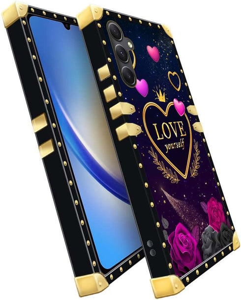 Compatible Samsung Galaxy A54 5G Case, Love Yourself Soft TPU Shockproof Protective Square Cover for Women Girls
