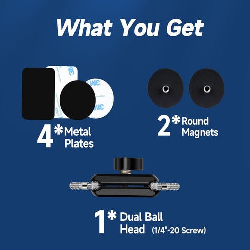 Gym Magnetic Phone Holder, Dual Magnet Phone Mount for Metal Surfaces, 360 Degree Adjustable for Recording Video
