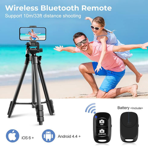 UBeesize 54'' Camera Tripod, Phone Tripod for iPhone with Bag, Travel Stand with Remote for iPhone and Cameras