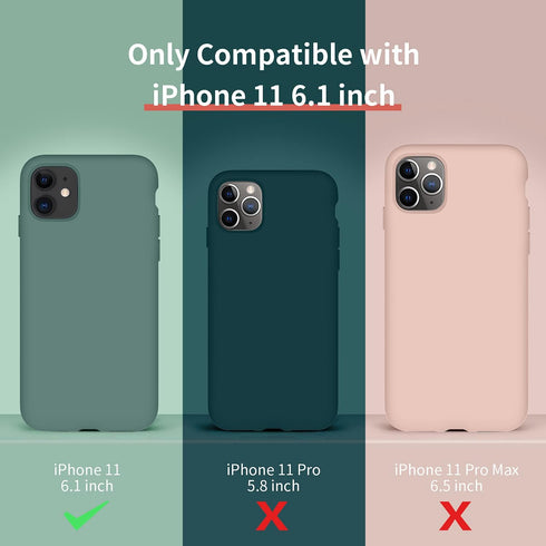 Cordking iPhone 11 Case: Silicone Ultra Slim Shockproof with Soft Anti-Scratch Microfiber Lining - 6.1 inch Midnight