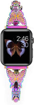 Butterfly Bands for Apple Watch 38mm 40mm 41mm, Dressy Shiny Diamond Metal iWatch Bands for Women, Stylish Jewelry Strap