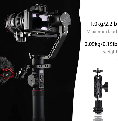 Magic Arm Cool Ballhead Double Ball Head Adapter with 1/4’’ Screw & Cold Shoe Mount - 2 Pack for Cameras