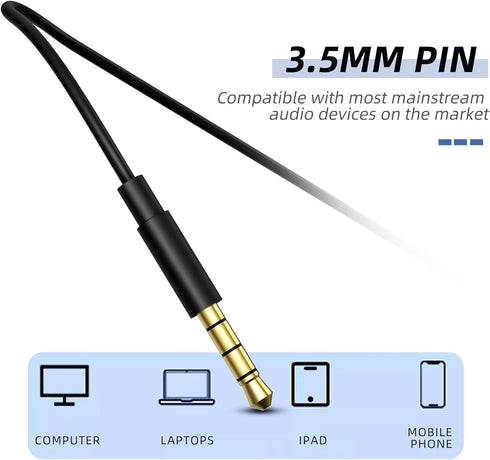 EP-06 Metallic Wired Earbuds, In-Ear Earphones with Build-in Microphone, Noise Isolating Headphone, 3.5mm Jack Long