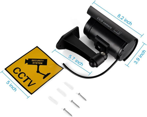 F FINDERS&CO Dummy Security Camera, Fake CCTV Surveillance System with Realistic Red Flashing Lights for Indoor Outdoor