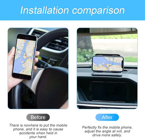 Car Phone Holder Mount, Silicone Carbon Fiber Pattern for Automotive Dashboard, Universal for iPhone Pro Max SE XS XR