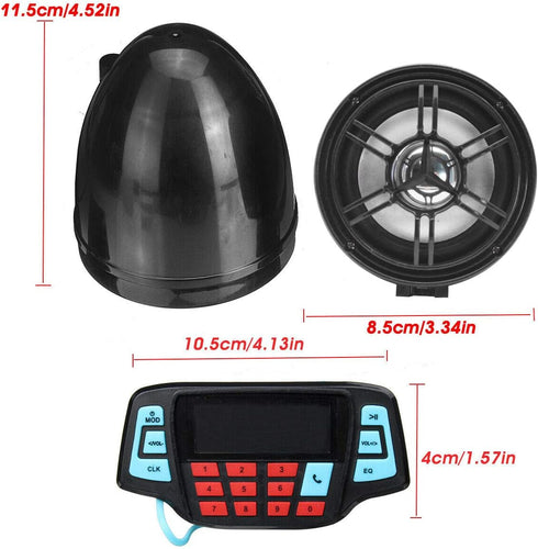 USB Bluetooth Waterproof Motorcycle Audio Radio Sound System, Stereo Speakers MP3