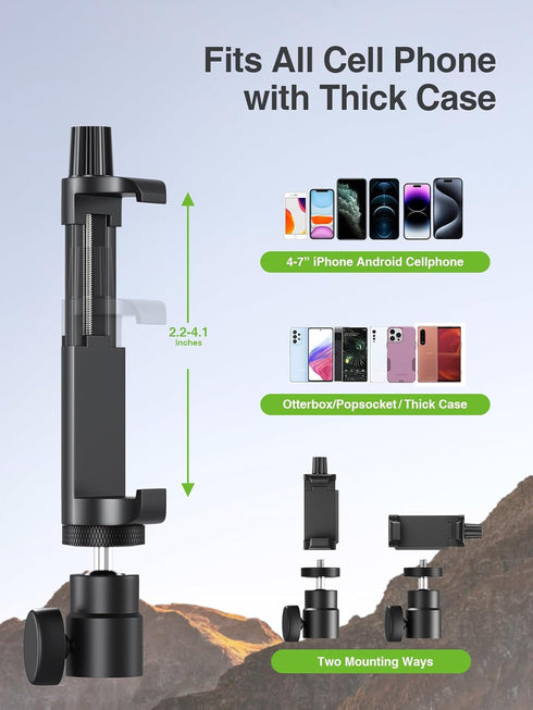 elitehood 6.8 Feet Tall Phone Stand Tripod, Aluminum iPhone Tripod, Adjustable for iPhone 15 Pro Max, Android Phones