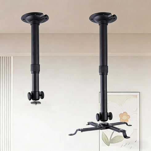 WINRIOO Universal Projector Ceiling Mount Adjustable Length 14-24 in,4-Hole & Single-Hole Compatible Bracket
