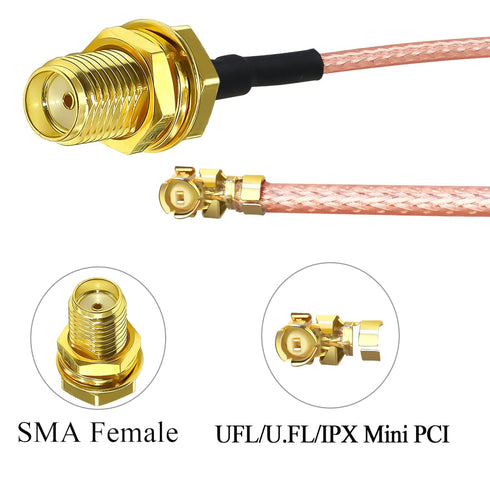 5PCS RG178 12 inch(30cm) MHF1 TUOLNK SMA Female to IPX U.FL Coaxial Cable, SMA UFL Low Loss Jumper Extension Cable