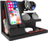 Gifts for Men Desk Organizer, Wooden Phone Docking Station for Key Wallet Holder, Watch Organizer for Birthday Gifts