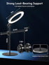 LUXSURE Ring Light with Stand - Overhead Camera/Phone Mount, 10.5" Ring Light for iPhone, Adjustable Lighting for Video