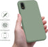 OTOFLY iPhone XR Case, Calke Green Soft Silicone Bumper, Full-Body Protection for Apple iPhone XR 6.1 inch.