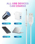Bicmice 2.5mm USB DC Charging Cable - 2.7Ft Replacement for Massager, 2 Pack (White)
