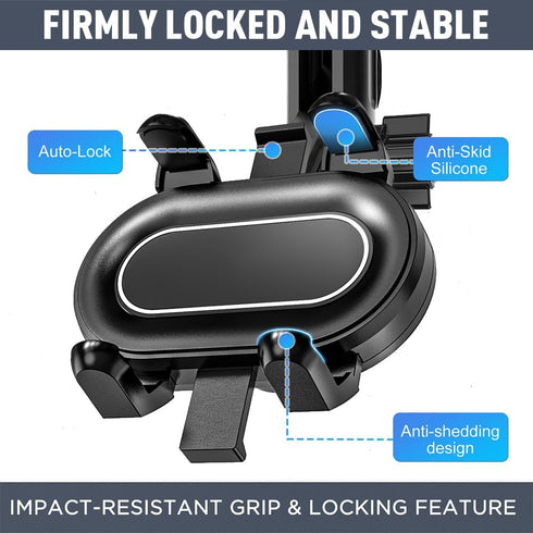 Rearview Mirror Phone Holder for Car, 360° Rotatable Anti-Shake Design for All Phones and Cars