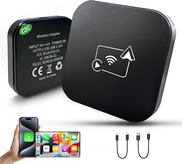 Wireless Carplay Adapter for Factory Wired Carplay/Android Auto, Fast Stable Connection Plug and Play Dongle for 2016+