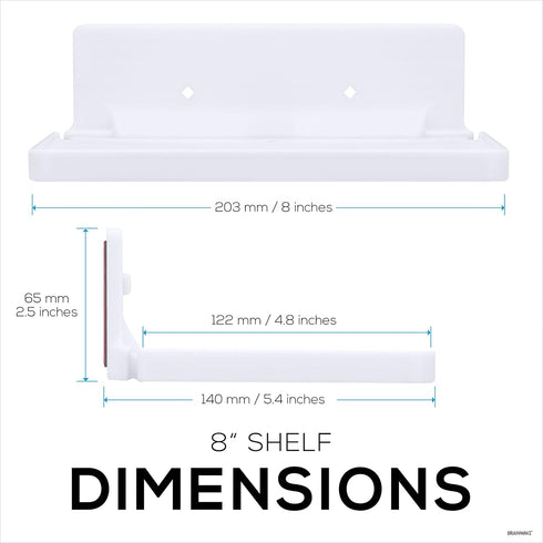 8 Shelf Wall Mount for Speakers, Security Cameras, Baby Monitors, Plants Toys & More, Floating Shelves, Adhesive